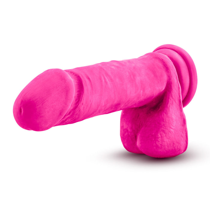 Eden 8" Long Pink Rigid Realistic Dildo With Balls & Suction Cup Base