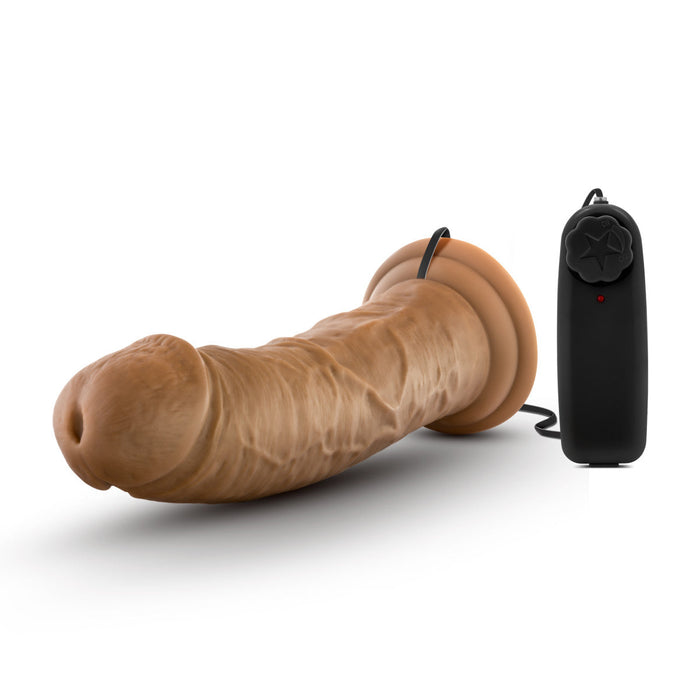 Eden 8" Long With Suction Cup Base Ridged Adjustable Realistic Vibrating Dildo With Suction Cup Base