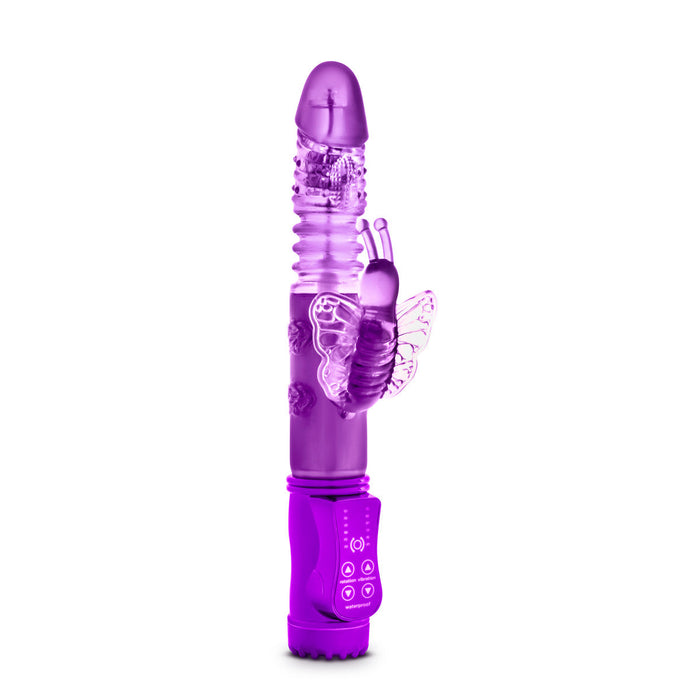 Eden 9.75" Long Purple Multi-Speed Gyrating, Thrusting & Rotating Rabbit Vibrator