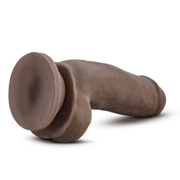 Eden 7" Long Brown Ridged Suction Realistic Dildo With Balls & Suction Cup Base