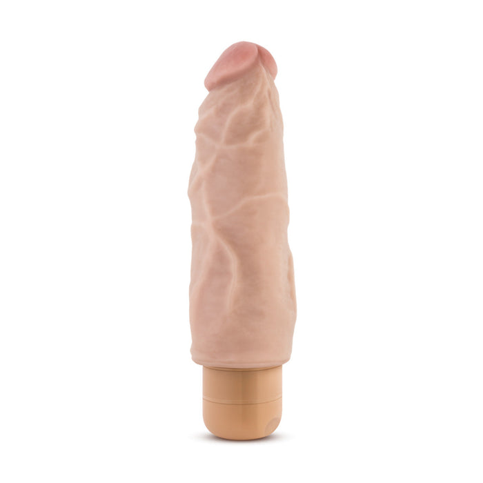 Eden 7.5" Long Beige Ridged Realistic 1 Mode Vibrating Dildo