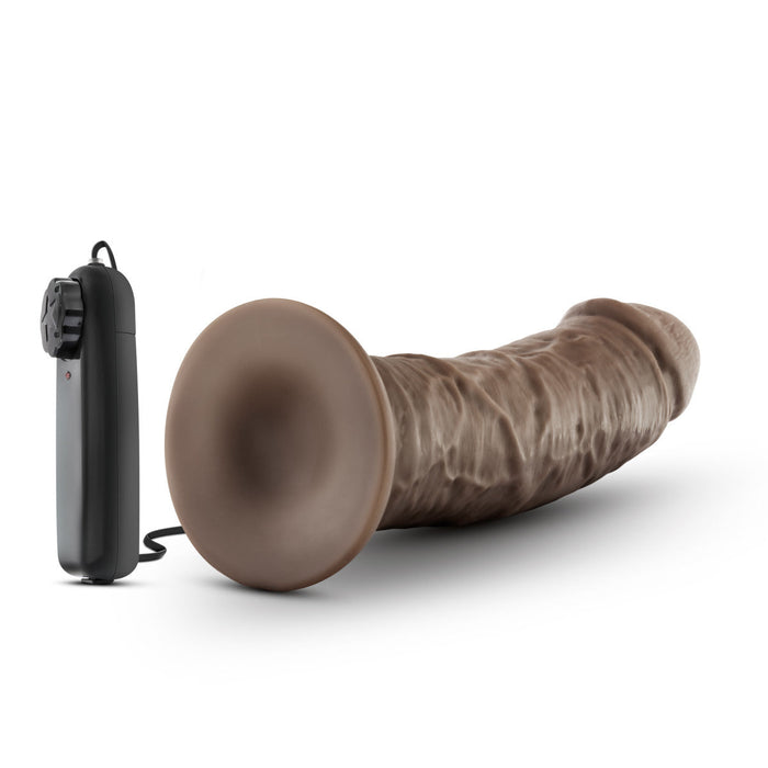 Eden 8" Long With Suction Cup Base Ridged Adjustable Realistic Vibrating Dildo With Suction Cup Base