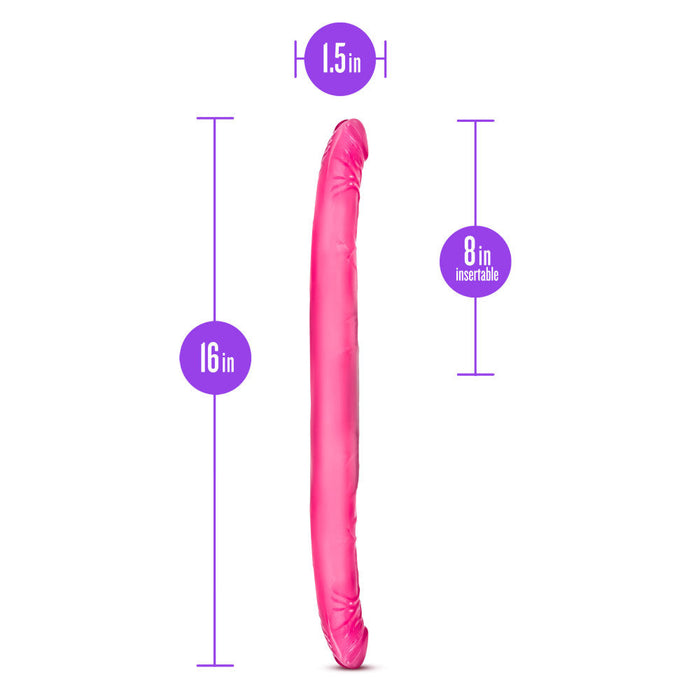 Eden 16" Long Pink Realistic Double Sided Dildo