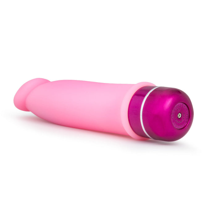 Eden 7.5" Long Pink Silicone Curved G Spot Vibrating Dildo