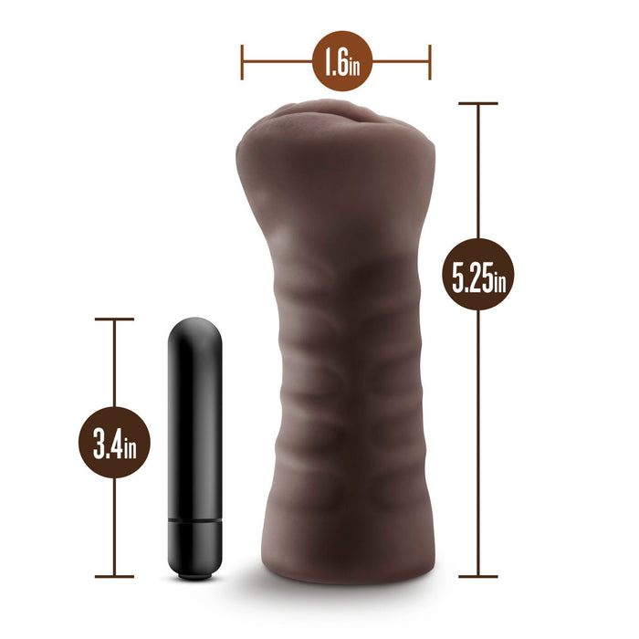 Eden Vibrating Pocket Pussy Masturbator - Brown