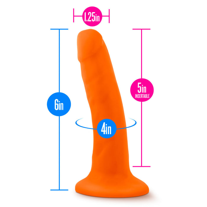 Eden 6" Long Orange Realistic Dildo With Suction Cup Base