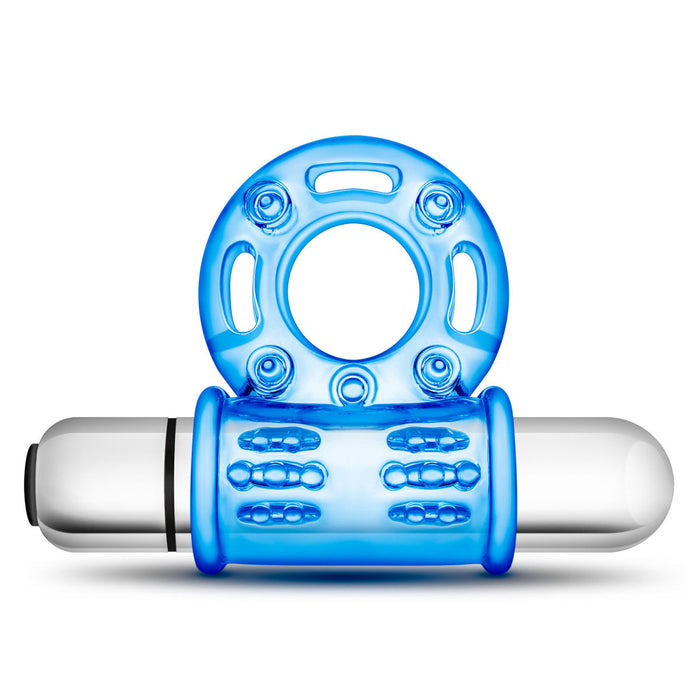 Eden 3-In-1 Blue Soft Ticklers 10 Mode Vibrating Cock Ring