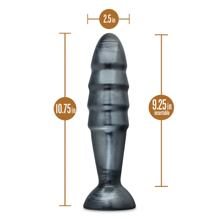 Eden 10.5" Long X-Large Black Tapered Anal Butt Plug