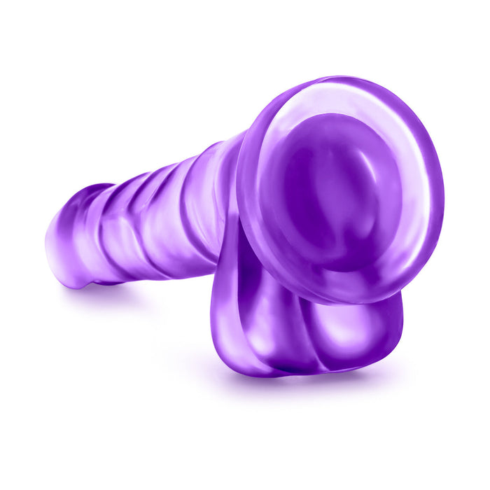 Eden 7" Long Purple Realistic Dildo With Balls & Suction Cup Base